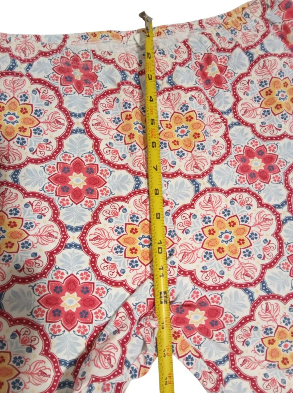 BedHead Floral Paisley Print Pajama Set Button Front Piped Lounge Sz L